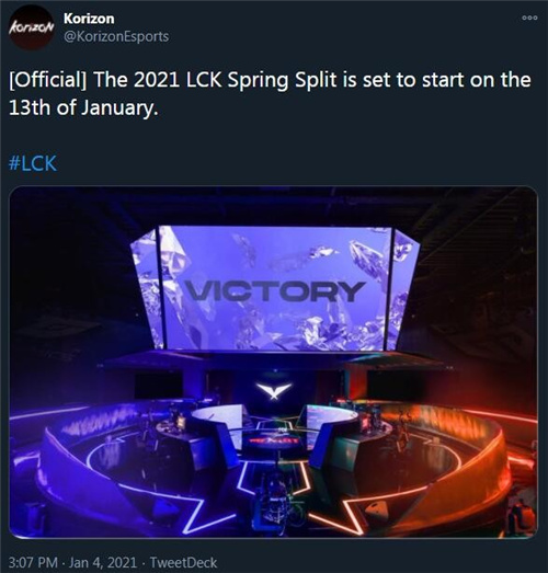 LCK2021春季赛开赛时间 LCK2021春季赛1月13号