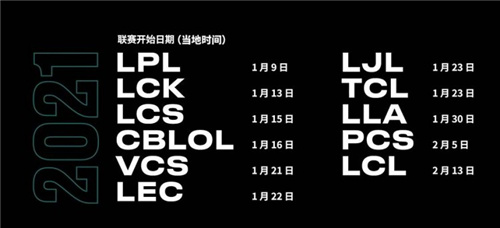 2021年各个赛区春季赛开始时间 s11各赛区春季赛开赛时间