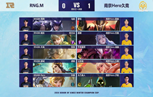 王者荣耀冬冠杯2021第一日 冬冠杯RNG.M与南京Hero比赛详情